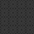 Monochrome dark arabic seamless pattern embossed perforated black background, vector illustration for design and decoration Royalty Free Stock Photo