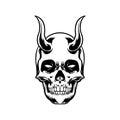 Monochrome demon skull Clipart