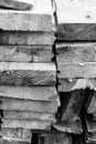 Monochrome design background building stack of boards gray base site substrate
