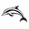 Monochrome Dolphin Silhouette: Free-flowing Lines Svg Cutout Clip Art