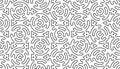 Monochrome doodle art deco abstract seamless background with stroke line.
