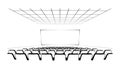 Monochrome drawing of a cinema hall vector illustration