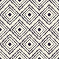 Monochrome dyed effect tribal diamond pattern inspired by Japanese traditional minimalist designs and Ikat dyeing technique