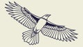 Monochrome Eagle in Flight, Classic Wildlife Illustration vector design Generai AI Royalty Free Stock Photo