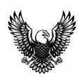 Monochrome eagle symbol in vintage style