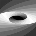 Monochrome Elliptical Helix Shimmering from Dark to Light Tones and Expanding from the Center. Optical Illusion of Depth