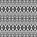 Monochrome ethnic seamless pattern texture background Royalty Free Stock Photo