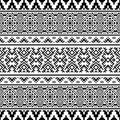 Monochrome ethnic seamless pattern texture background Royalty Free Stock Photo