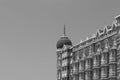 Monochrome of the exteriors of the Taj Mahal Palace Hotel at mumbai