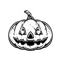 Monochrome Fire Eye Pumpkin Clipart