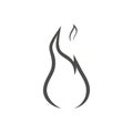 Monochrome fire icon. Flame silhouette. Template design for web or mobile app
