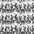 Monochrome fire seamless pattern