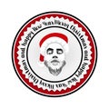 Monochrome flat logo daring hipster Santa Claus