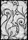 Monochrome Decorative Design Element in Oval Shape