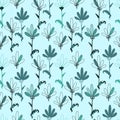 Monochrome pattern in marsh colors, low-key coloring. Doodle flowers, stylization, for design fabric, paper Royalty Free Stock Photo