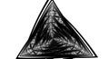 Monochrome fractal design forms an intricate triangular pattern, featuring Royalty Free Stock Photo
