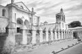 Monochrome frame of the Cathedral of Santa Maria la Menor in the Colonial Zone of Santo Domingo in sunny autumn day Royalty Free Stock Photo