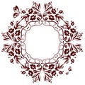 Monochrome frame floral ornament