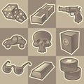 Monochrome gangsta icons