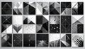 Monochrome geometric abstract black and white background Royalty Free Stock Photo