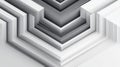 Monochrome geometric layers with a 3D depth effect, abstract architectural pattern as a backdrop for modern design and technology Royalty Free Stock Photo