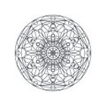 Monochrome geometric mandala thin line vector illustration