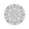 Monochrome geometric mandala thin line vector illustration