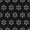 Monochrome geometric snowflakes seamless pattern. Vector Christmas background Royalty Free Stock Photo