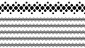 Monochrome geometrical dotted pattern divider line set