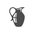 Monochrome glossy jug black vintage silhouette icon vector dairy milk water drink beverage