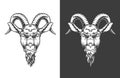 Monochrome goat icon