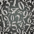Monochrome graphic stylized numbers seamless pattern.
