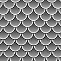 Monochrome squama or fish scales seamless pattern