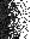 Monochrome grayscale abstract pixelated gradient