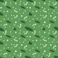 Monochrome green modern vegan seamless pattern