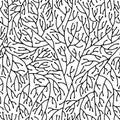 Monochrome hand-drawn natural themed seamless pattern vector