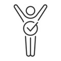 Monochrome healthy body line icon vector illustration successful human silhouette