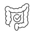 Monochrome healthy intestines line icon vector illustration. Simple internal organ, digestive tract