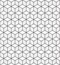 Monochrome Hexagon Background. Seamless Line Pattern