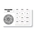 Monochrome horizontal yoga calendar