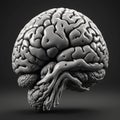 Monochrome Hyperrealistic 3D Brain Render in Unreal Engine