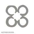 monochrome icon with Adinkra symbol Agyinduwura