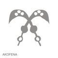 monochrome icon with Adinkra symbol Akofena