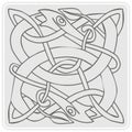 Monochrome icon with celtic art and ethnic ornaments