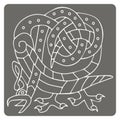 Monochrome icon with celtic art and ethnic ornaments