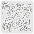 Monochrome icon with Celtic art and ethnic ornaments