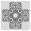 Monochrome icon with cross and ethnic celtic ornaments