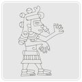 Monochrome icon with symbol from Aztec codices