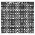 monochrome icons with adinkra symbols