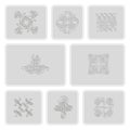 Monochrome icons set with Celtic art and ethnic ornaments for your design